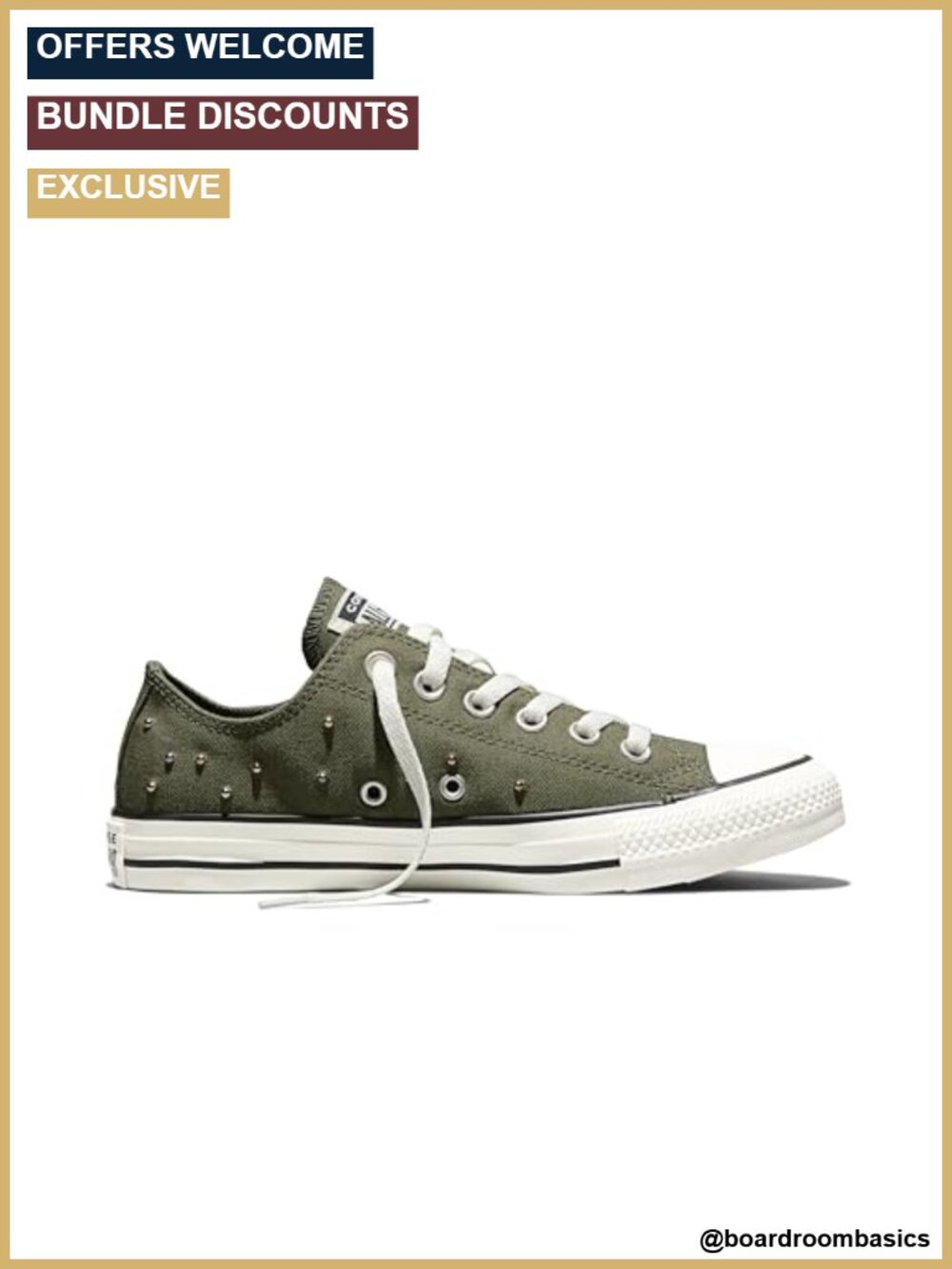 Converse Chuck Taylor All Star Low Top Mini Studs Canvas Sneakers Lace-up